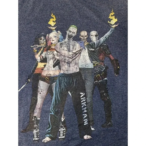 DC COMICS SUICIDE SQUAD MEN'S TEE BLUE T-SHIRT SIZE LARGE - Picture 4 of 5
